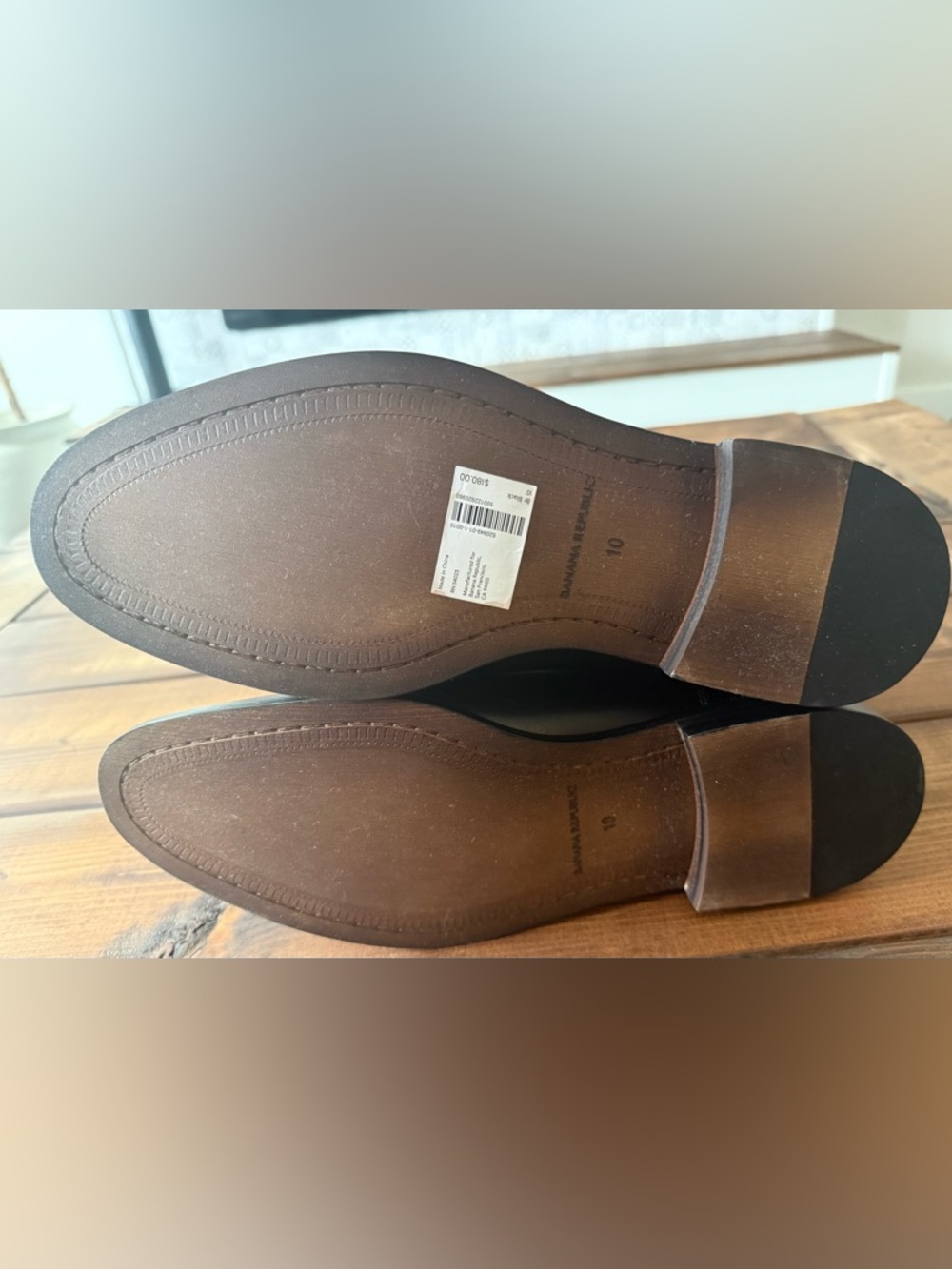 NEW Banana Republic Black Leather Chelsea Boots Men 10 - Picture 3 of 8